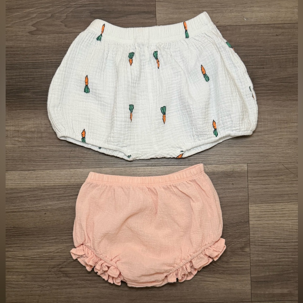Adorable White and Pink Baby Bloomers